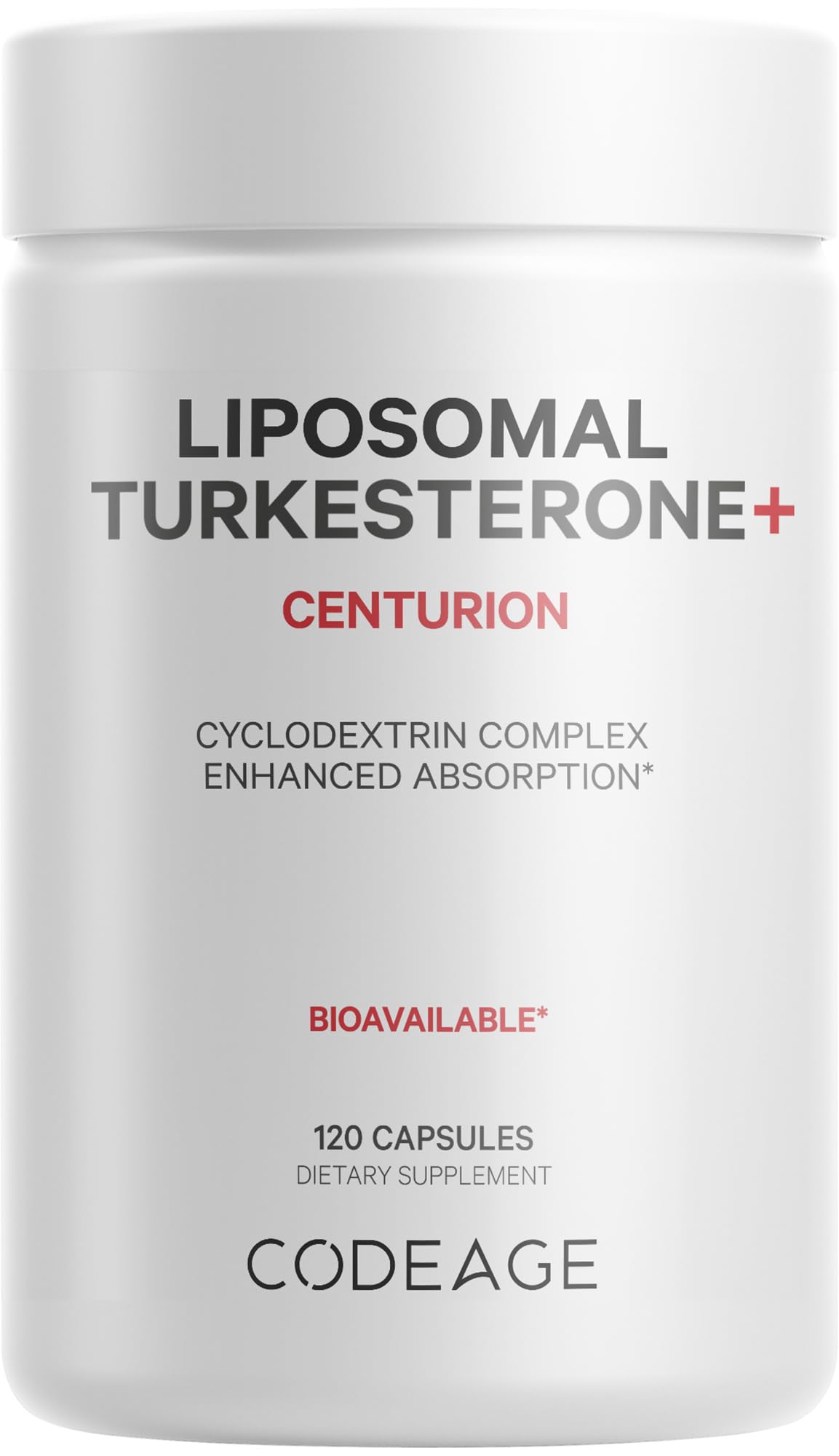 Codeage Turkesterone Supplement 4-Month Supply Hydroxypropyl-β-Cyclodextrin Liposomal Delivery Sports Pre & Post-Workouts Ajuga Turkestanica Vegan Gluten-Free Non-GMO - 120 Capsules