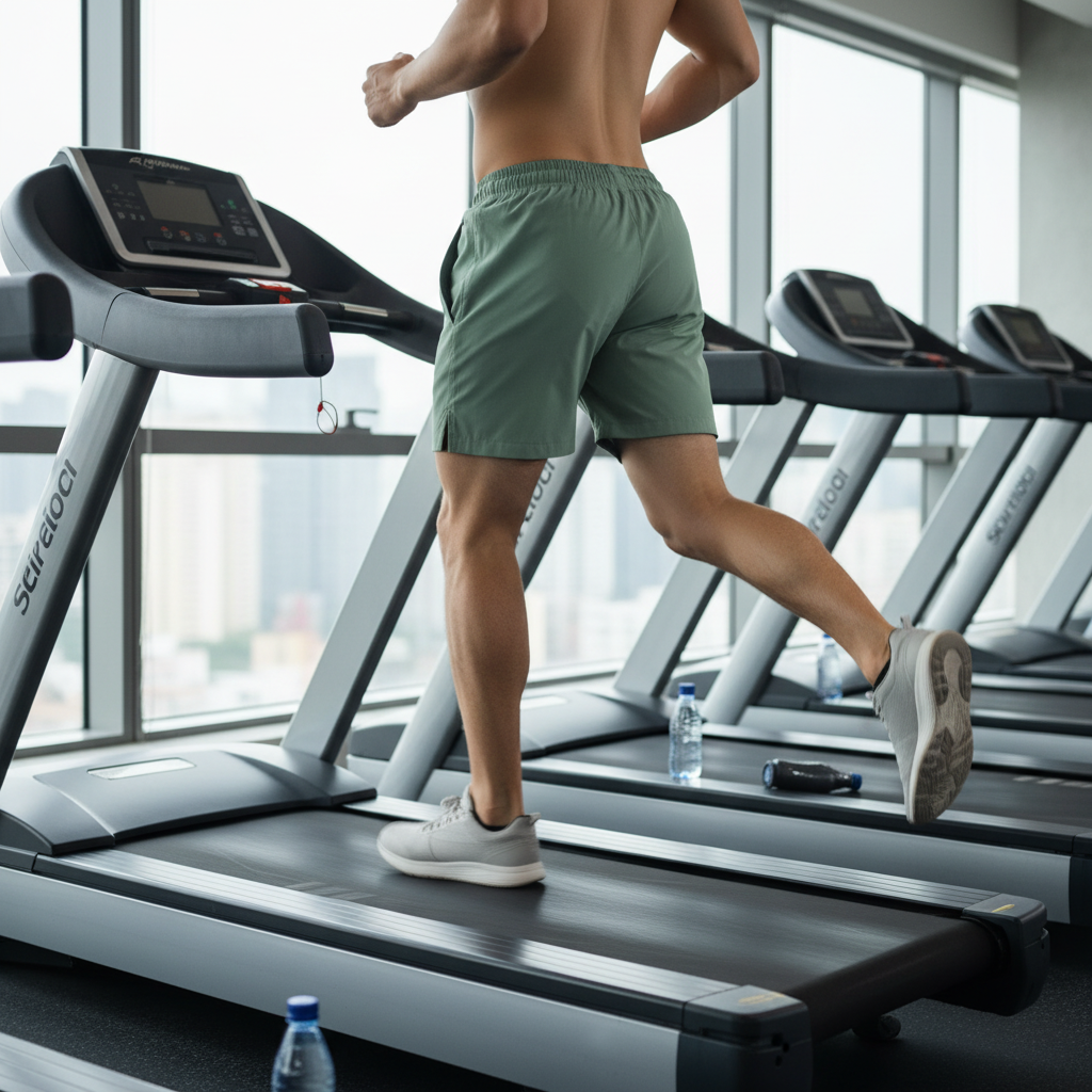 Atleta corriendo en treadmill