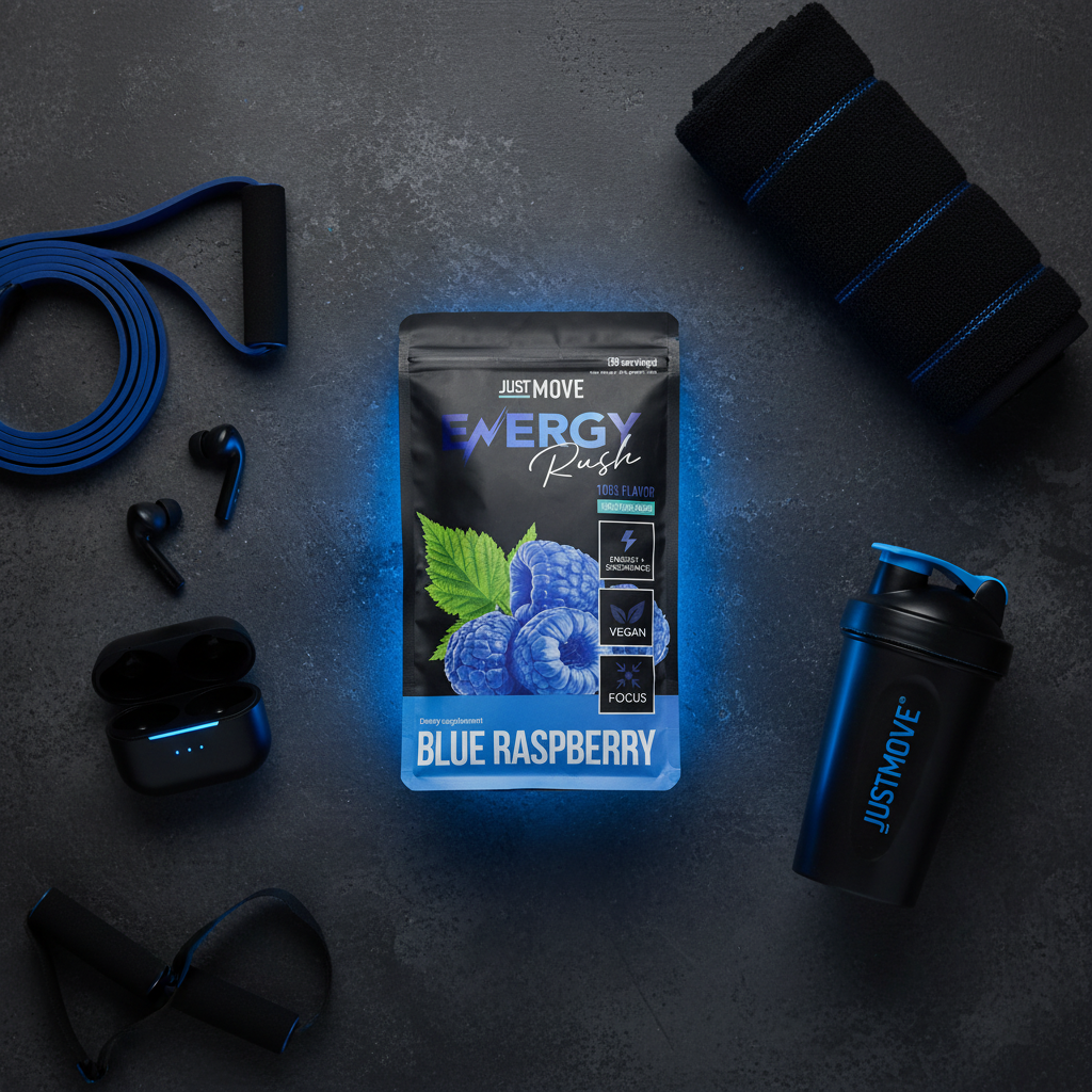 Blue Raspberry Energy Rush - Top Down