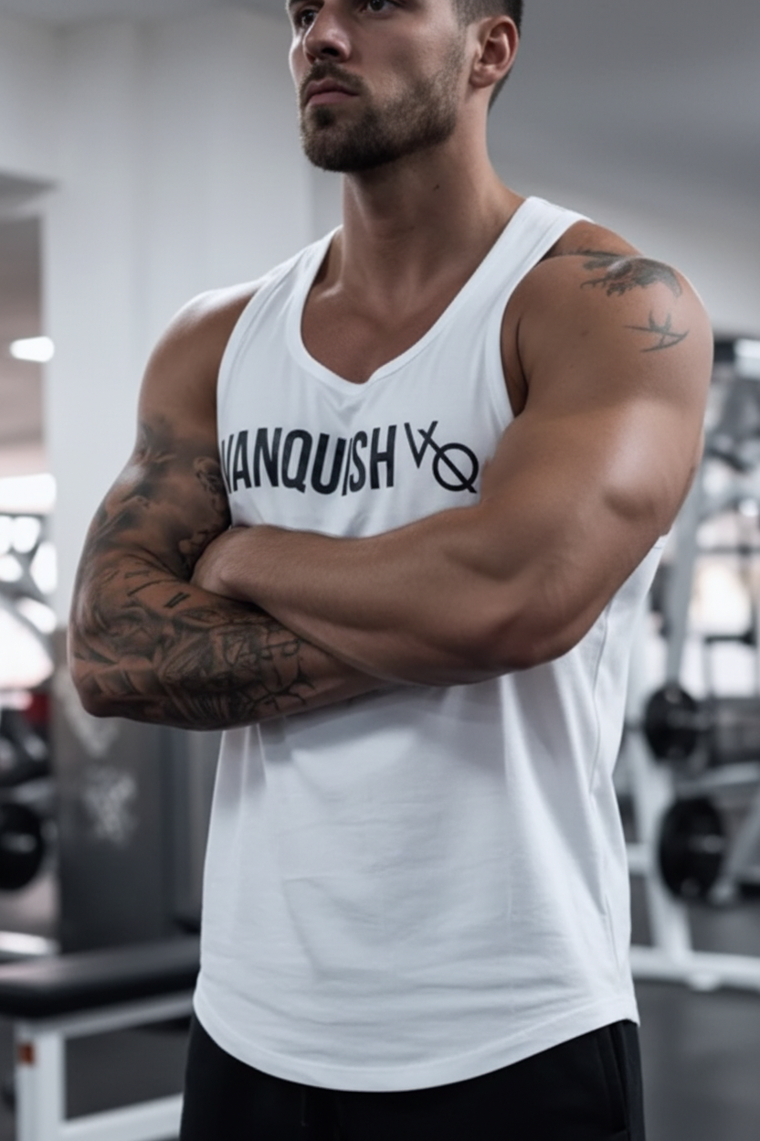 Vest blanco pose